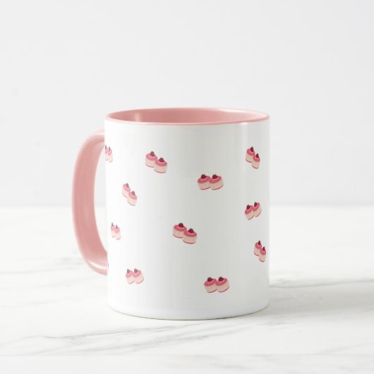 Cute Pink Feminine Coffee Cup Mok (Voorkant links)