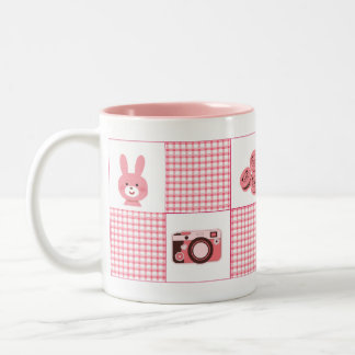 Cute Pink Feminine Coffee Cup Tweekleurige Koffiemok