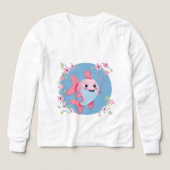 Cute Pink Fish – Kids’ Long Sleeve Tee (Voorkant)