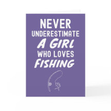 Cute Pink Fishing Cards For Baby Girls Kids