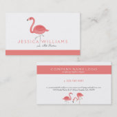 Cute Pink Flamingo 2 Illustratie Visitekaartje (Voorkant / Achterkant)