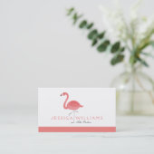 Cute Pink Flamingo 2 Illustratie Visitekaartje (Staand voorkant)