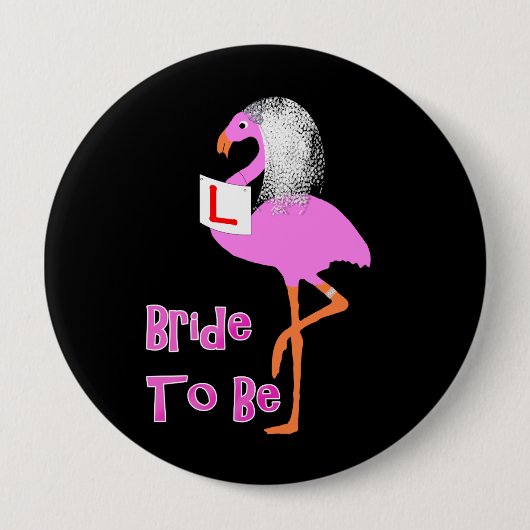 Cute Pink Flamingo Bachelorette Hen Party Thema Ronde Button 4,0 Cm (Voorkant)