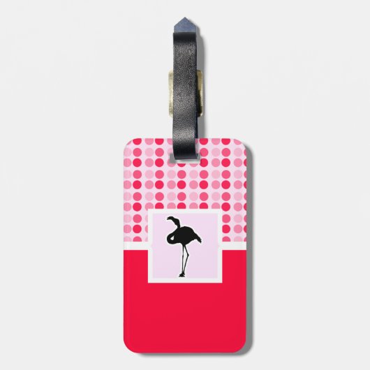 Cute Pink Flamingo Bagagelabel (Achterkant verticaal)