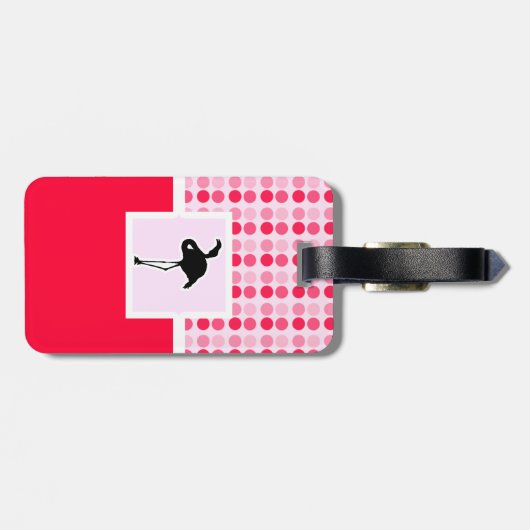 Cute Pink Flamingo Bagagelabel (Achterkant horizontaal)