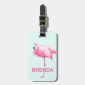 Cute Pink Flamingo Bagagelabel (Voorkant verticaal)