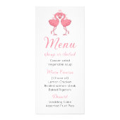 Cute Pink Flamingo Beach Tropical Wedding Menu (Voorkant)