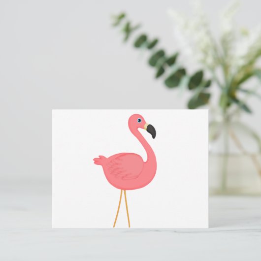 Cute Pink Flamingo Briefkaart (Staand voorkant)