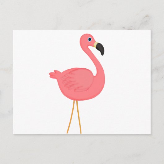 Cute Pink Flamingo Briefkaart (Voorkant)