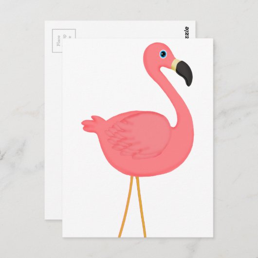 Cute Pink Flamingo Briefkaart (Voorkant / Achterkant)