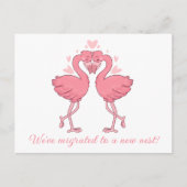Cute Pink Flamingo Change of Address Tropical Love Briefkaart (Voorkant)