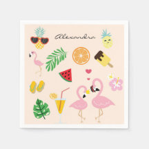 Cute Pink Flamingo Couple met tropische zomer