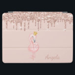 Cute Pink Flamingo Crown Glitter Drivers iPad Air Cover<br><div class="desc">Dit afbeelding bevat elegante tropische roze flamingos en glitterdruppels. Een elegant en geavanceerd design.</div>