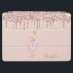 Cute Pink Flamingo Crown Glitter Drivers iPad Air Cover<br><div class="desc">Dit afbeelding bevat elegante tropische roze flamingos en glitterdruppels. Een elegant en geavanceerd design.</div>