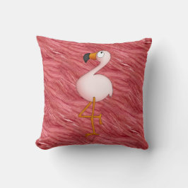 Cute Pink Flamingo & Feathers Pattern Pillow Kussen