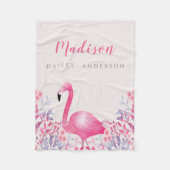 Cute Pink Flamingo Fleece Blanket Deken (Voorkant)