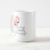 Cute Pink Flamingo Funny Volledig ontvlammende tek Koffiemok (Voorkant links)
