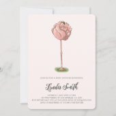 Cute Pink Flamingo Girl Baby Shower Kaart (Voorkant)