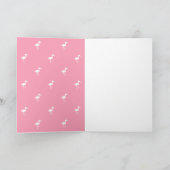 Cute Pink Flamingo Happy Bird-day Kaart (Binnen)