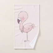 Cute Pink Flamingo Illustratie Bad Handdoek (Handdoek)