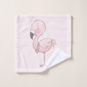 Cute Pink Flamingo Illustratie Bad Handdoek (Wasdoekje)