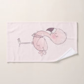 Cute Pink Flamingo Illustratie Bad Handdoek (Handdoek)