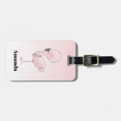 Cute Pink Flamingo Illustratie Bagagelabel (Voorkant horizontaal)