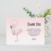 Cute Pink Flamingo Illustratie Bedankkaart (Staand voorkant)