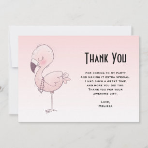 Cute Pink Flamingo Illustratie Bedankkaart