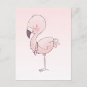 Cute Pink Flamingo Illustratie Briefkaart (Voorkant)