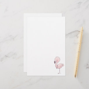 Cute Pink Flamingo Illustratie Briefpapier