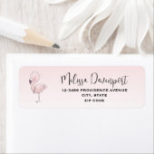 Cute Pink Flamingo Illustratie Etiket (Insitu)