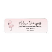 Cute Pink Flamingo Illustratie Etiket (Voorkant)