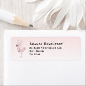 Cute Pink Flamingo Illustratie Etiket (Insitu)