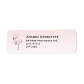 Cute Pink Flamingo Illustratie Etiket (Voorkant)