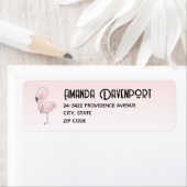 Cute Pink Flamingo Illustratie Etiket (Insitu)