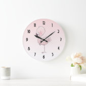 Cute Pink Flamingo Illustratie Grote Klok (Huis)