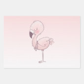 Cute Pink Flamingo Illustratie Inpakpapier Vel (Voorkant)