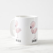 Cute Pink Flamingo Illustratie Koffiemok (Voorkant links)