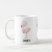 Cute Pink Flamingo Illustratie Koffiemok (Links)