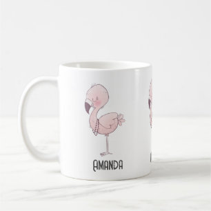Cute Pink Flamingo Illustratie Koffiemok