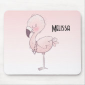Cute Pink Flamingo Illustratie Muismat (Voorkant)