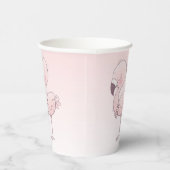Cute Pink Flamingo Illustratie Papieren Bekers (Rechts)