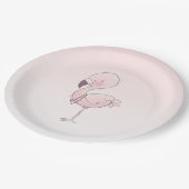 Cute Pink Flamingo Illustratie Papieren Bordje (Gekanteld)