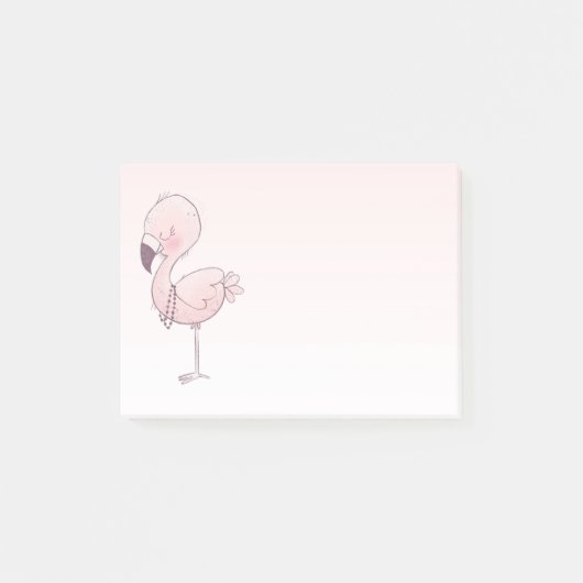 Cute Pink Flamingo Illustratie Post-it® Notes (Voorkant)
