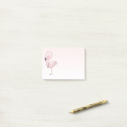 Cute Pink Flamingo Illustratie Post-it® Notes (Op bureau)