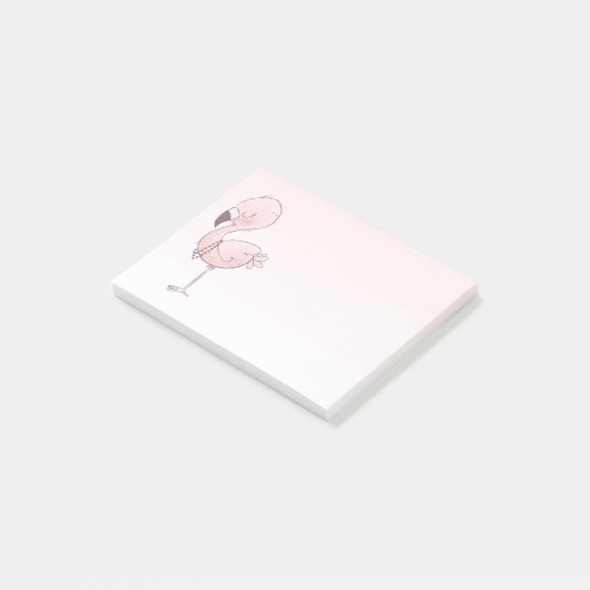 Cute Pink Flamingo Illustratie Post-it® Notes (Schuin)