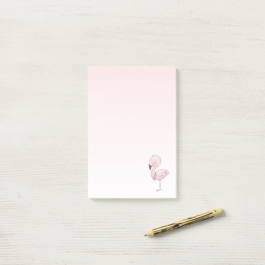 Cute Pink Flamingo Illustratie Post-it® Notes (Op bureau)