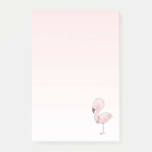 Cute Pink Flamingo Illustratie Post-it® Notes (Voorkant)