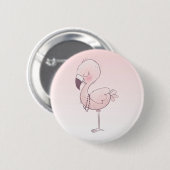 Cute Pink Flamingo Illustratie Ronde Button 5,7 Cm (Voorkant /achterkant)